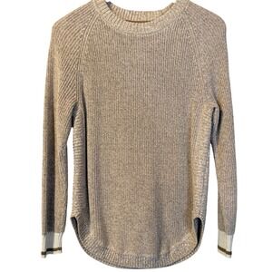 Roots Cabin Women's Tan Beige Knit Crew Neck Sweater‎ S Grandpacore Classic